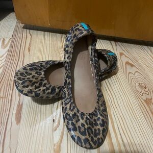 Tieks Leopard Pattern Flats with Turquoise Accent